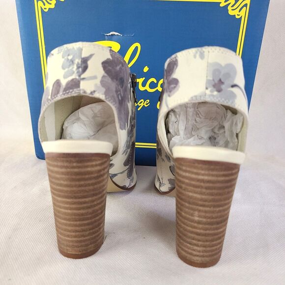 New SBICCA Women's (6) Thea Beige with Gray Floral Heeled Sandales - Picture 6 of 9